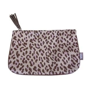 Ipsy Leopard Print Cosmetic Bag Pouch Tassel Zipper Makeup Organizer Bag